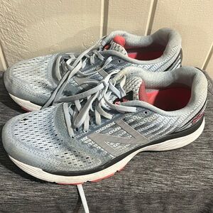 New Balance 860V9 Light Blue White Pink Cushioned Running Shoes
